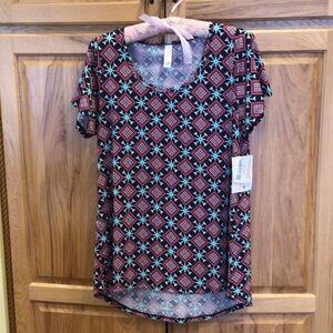 LuLaRoe Short Sleeve Classic T - S Pink & Black